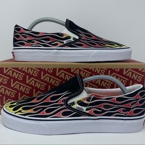 Vans Classic Slip-On Black/Red/Yellow Flames